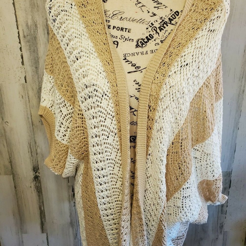 NWT T/O Sweaters Women's Short Sleeve Striped Crot